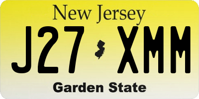 NJ license plate J27XMM