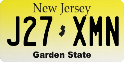 NJ license plate J27XMN