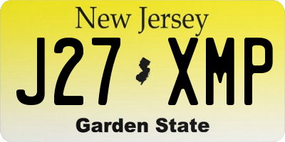 NJ license plate J27XMP