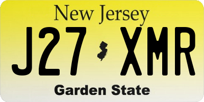 NJ license plate J27XMR