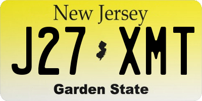 NJ license plate J27XMT