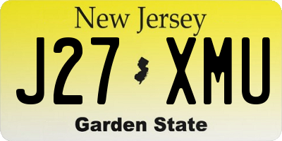NJ license plate J27XMU