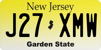 NJ license plate J27XMW