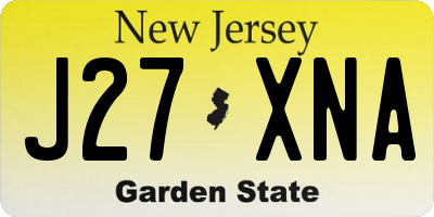 NJ license plate J27XNA
