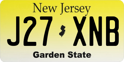 NJ license plate J27XNB
