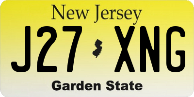 NJ license plate J27XNG