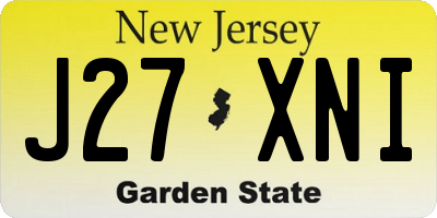 NJ license plate J27XNI
