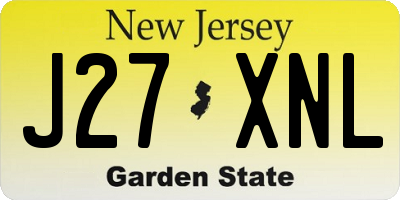 NJ license plate J27XNL