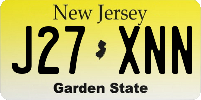 NJ license plate J27XNN