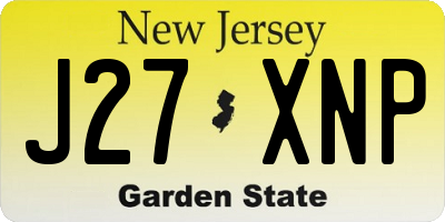 NJ license plate J27XNP