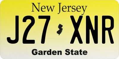 NJ license plate J27XNR