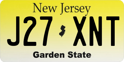 NJ license plate J27XNT