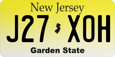 NJ license plate J27XOH