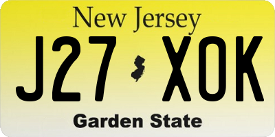 NJ license plate J27XOK