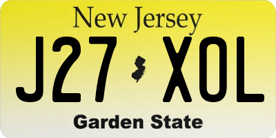 NJ license plate J27XOL