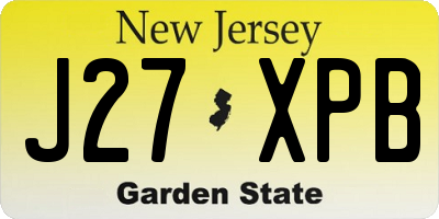 NJ license plate J27XPB