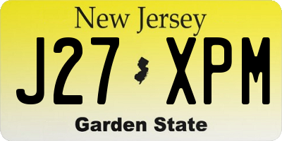 NJ license plate J27XPM