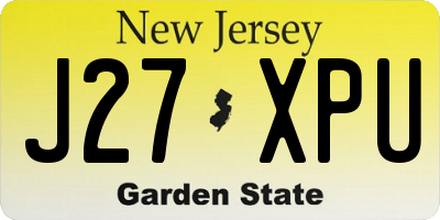 NJ license plate J27XPU