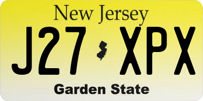 NJ license plate J27XPX