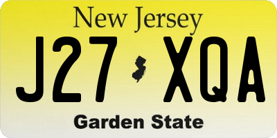 NJ license plate J27XQA