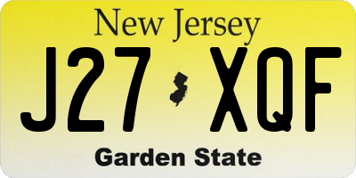 NJ license plate J27XQF