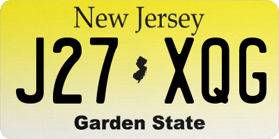 NJ license plate J27XQG