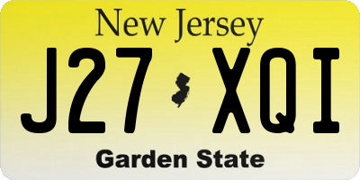 NJ license plate J27XQI