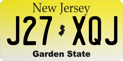 NJ license plate J27XQJ