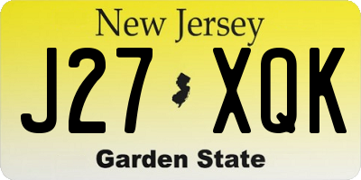 NJ license plate J27XQK