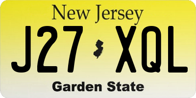 NJ license plate J27XQL