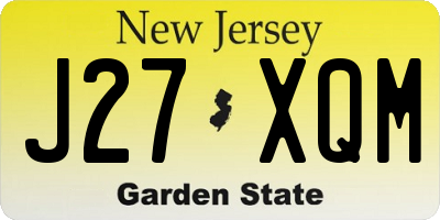 NJ license plate J27XQM