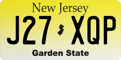 NJ license plate J27XQP