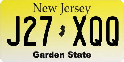 NJ license plate J27XQQ