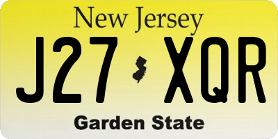 NJ license plate J27XQR
