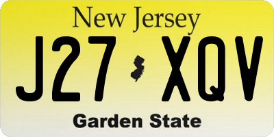 NJ license plate J27XQV