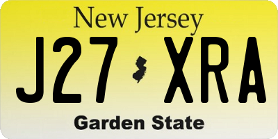 NJ license plate J27XRA