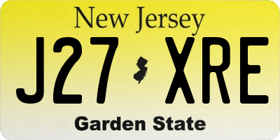 NJ license plate J27XRE