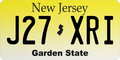 NJ license plate J27XRI