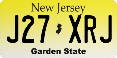 NJ license plate J27XRJ
