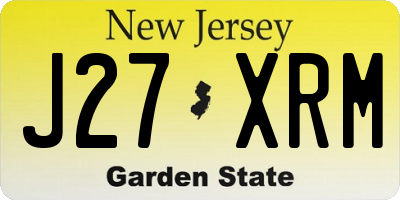 NJ license plate J27XRM