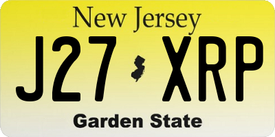 NJ license plate J27XRP