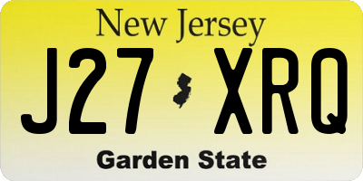 NJ license plate J27XRQ