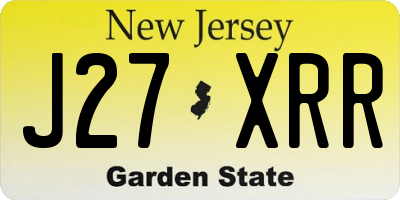 NJ license plate J27XRR