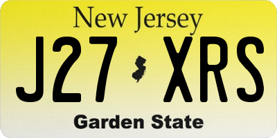 NJ license plate J27XRS