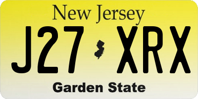 NJ license plate J27XRX