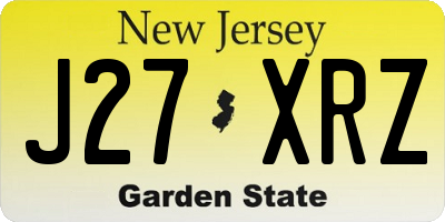 NJ license plate J27XRZ
