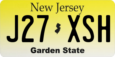 NJ license plate J27XSH