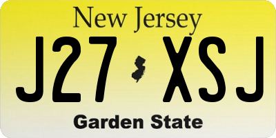NJ license plate J27XSJ
