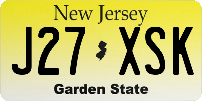 NJ license plate J27XSK
