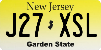 NJ license plate J27XSL